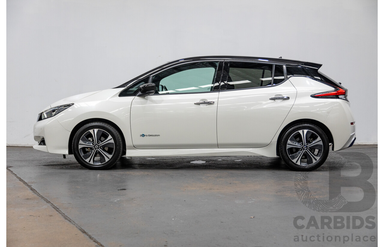 06/2019 Nissan Leaf ZE1 4d Hatchback Ivory Pearl White Dedicated Electric EV 110kw