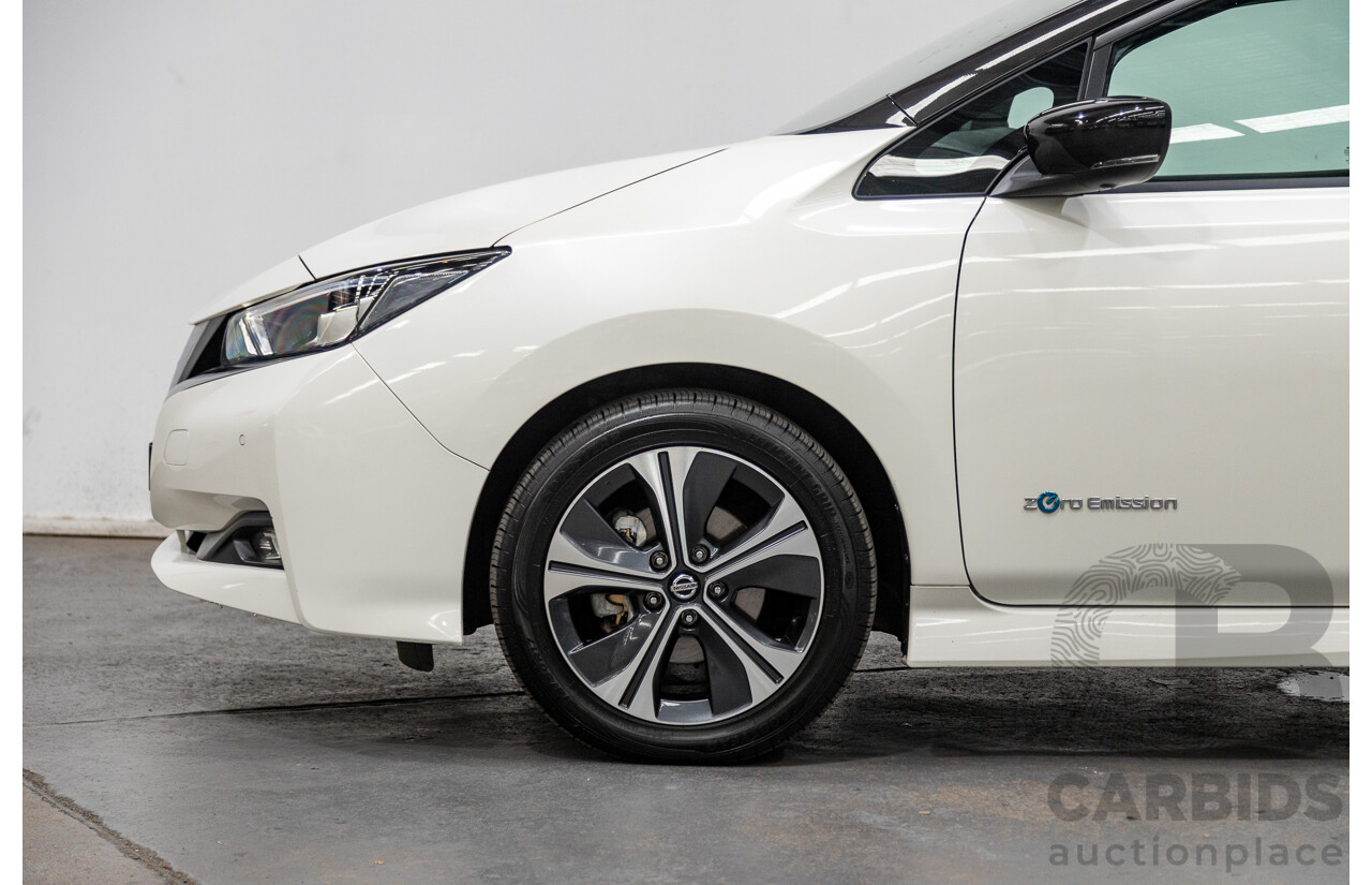 06/2019 Nissan Leaf ZE1 4d Hatchback Ivory Pearl White Dedicated Electric EV 110kw