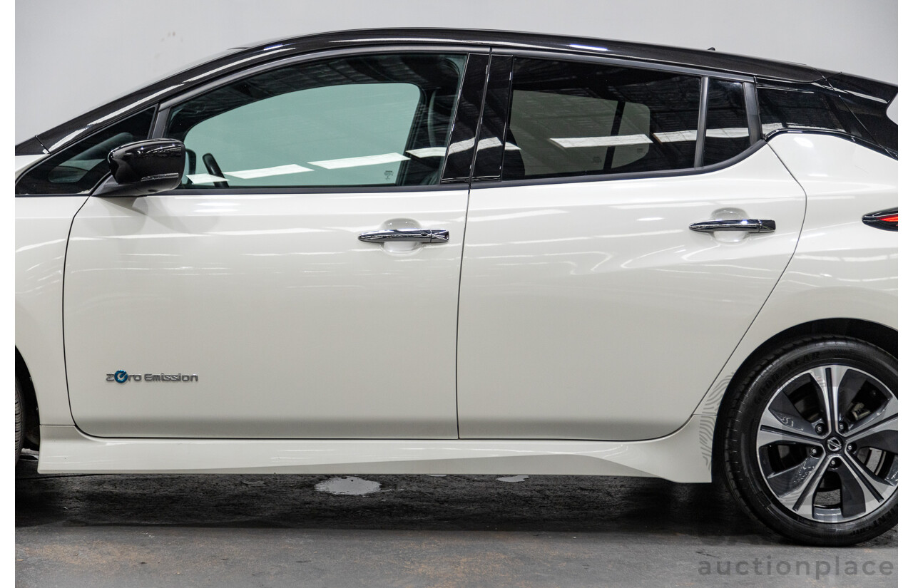 06/2019 Nissan Leaf ZE1 4d Hatchback Ivory Pearl White Dedicated Electric EV 110kw