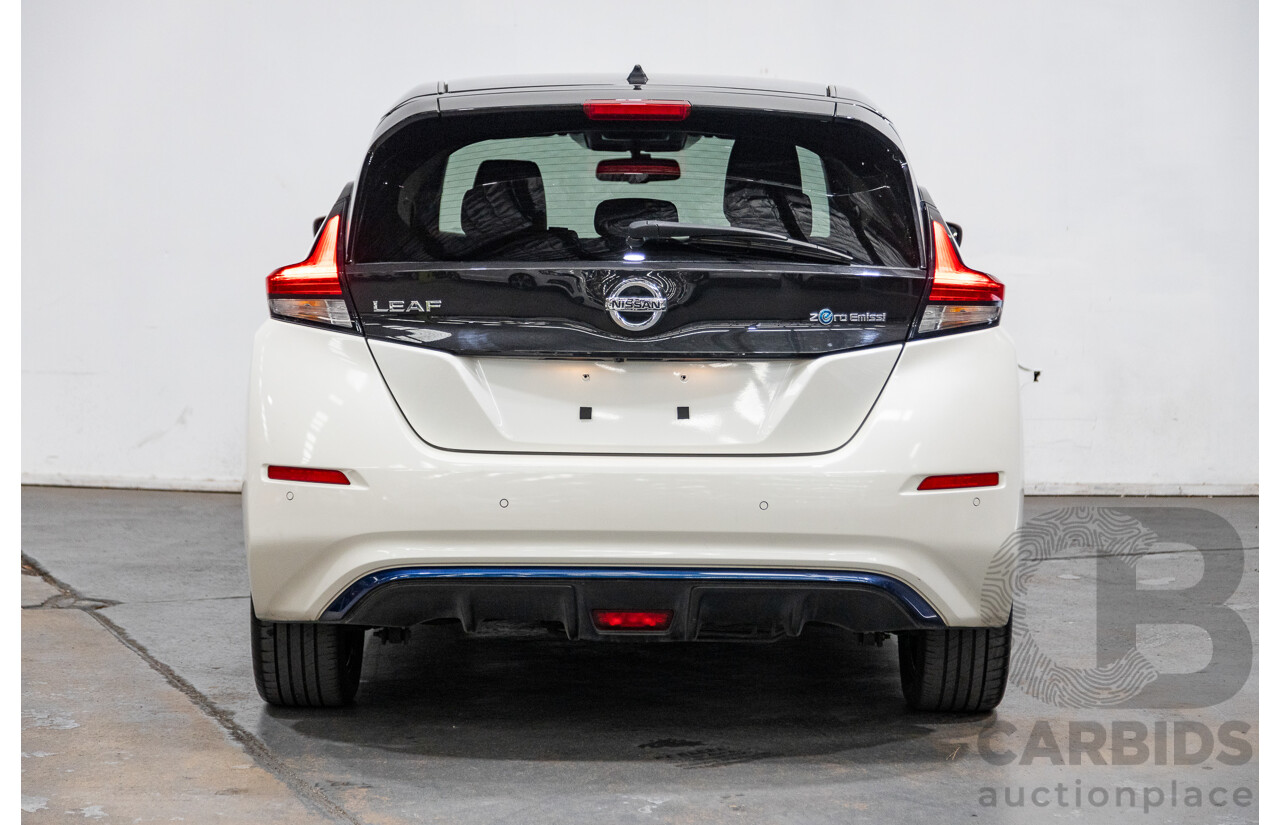 06/2019 Nissan Leaf ZE1 4d Hatchback Ivory Pearl White Dedicated Electric EV 110kw