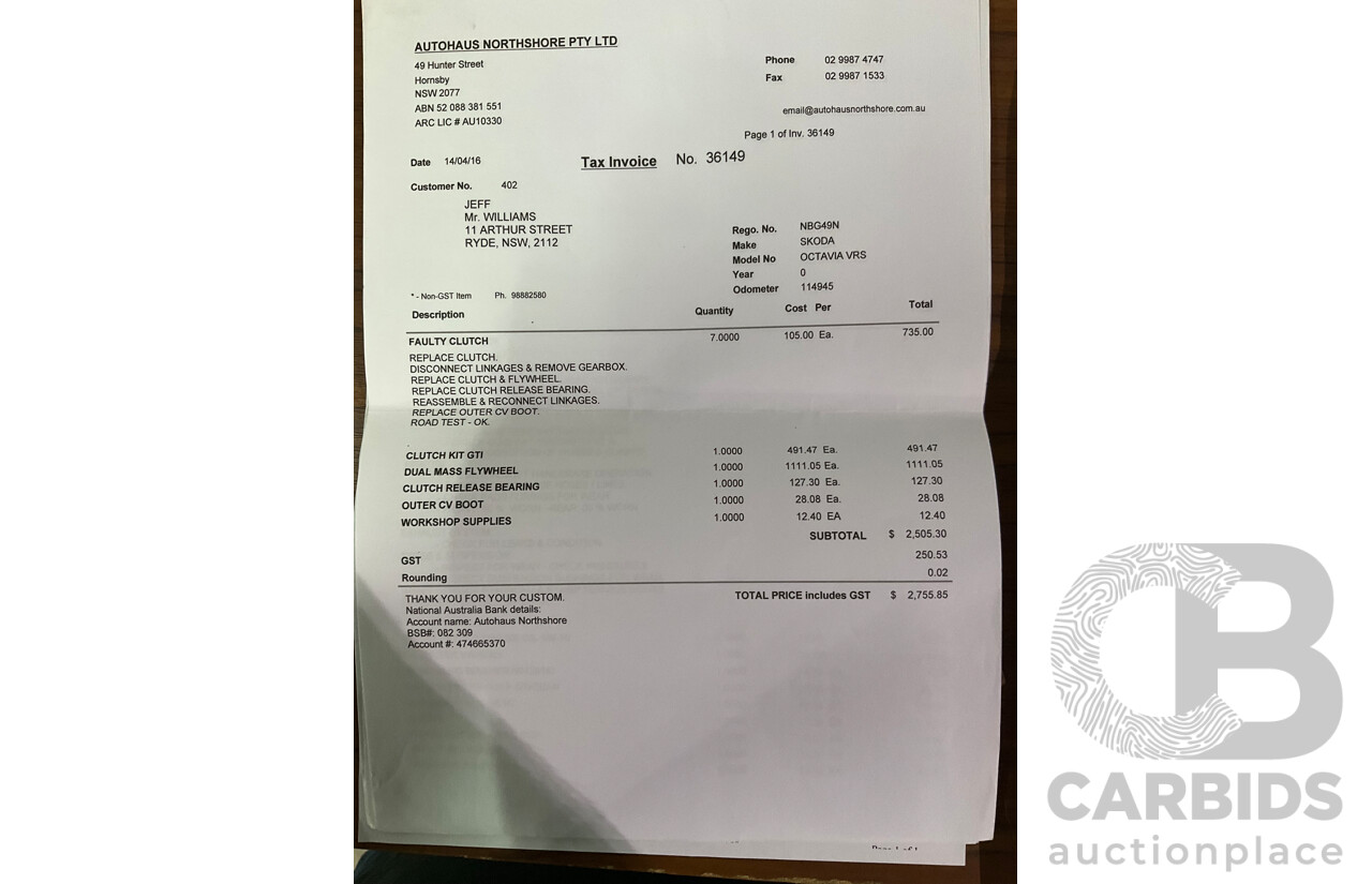 5/2008 Skoda Octavia RS 1Z 4d Sedan Candy White Turbo 2.0L