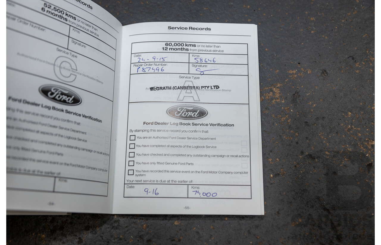 10/2012 Ford G6 E FG MK2 4d Sedan Emperor Red 4.0L