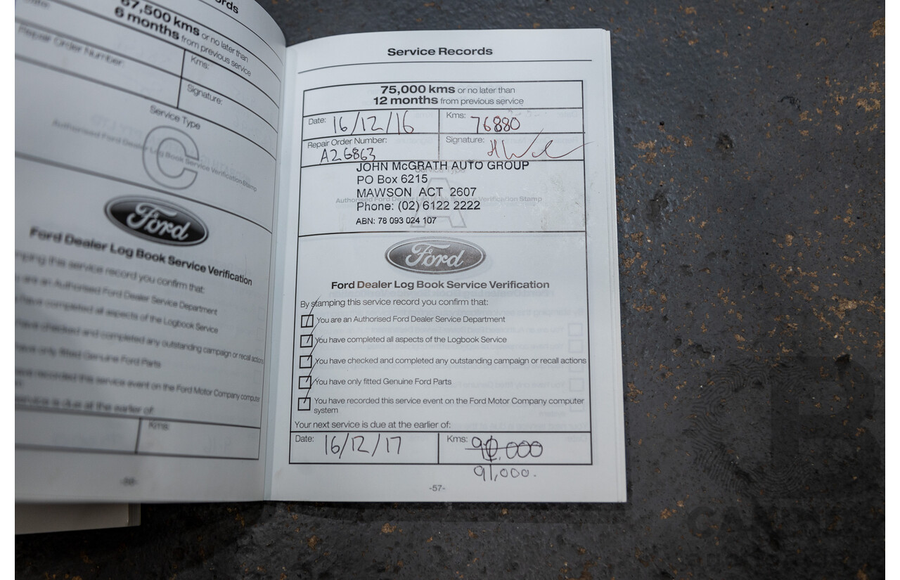 10/2012 Ford G6 E FG MK2 4d Sedan Emperor Red 4.0L