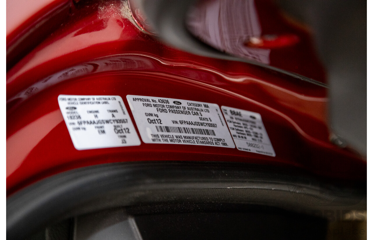 10/2012 Ford G6 E FG MK2 4d Sedan Emperor Red 4.0L