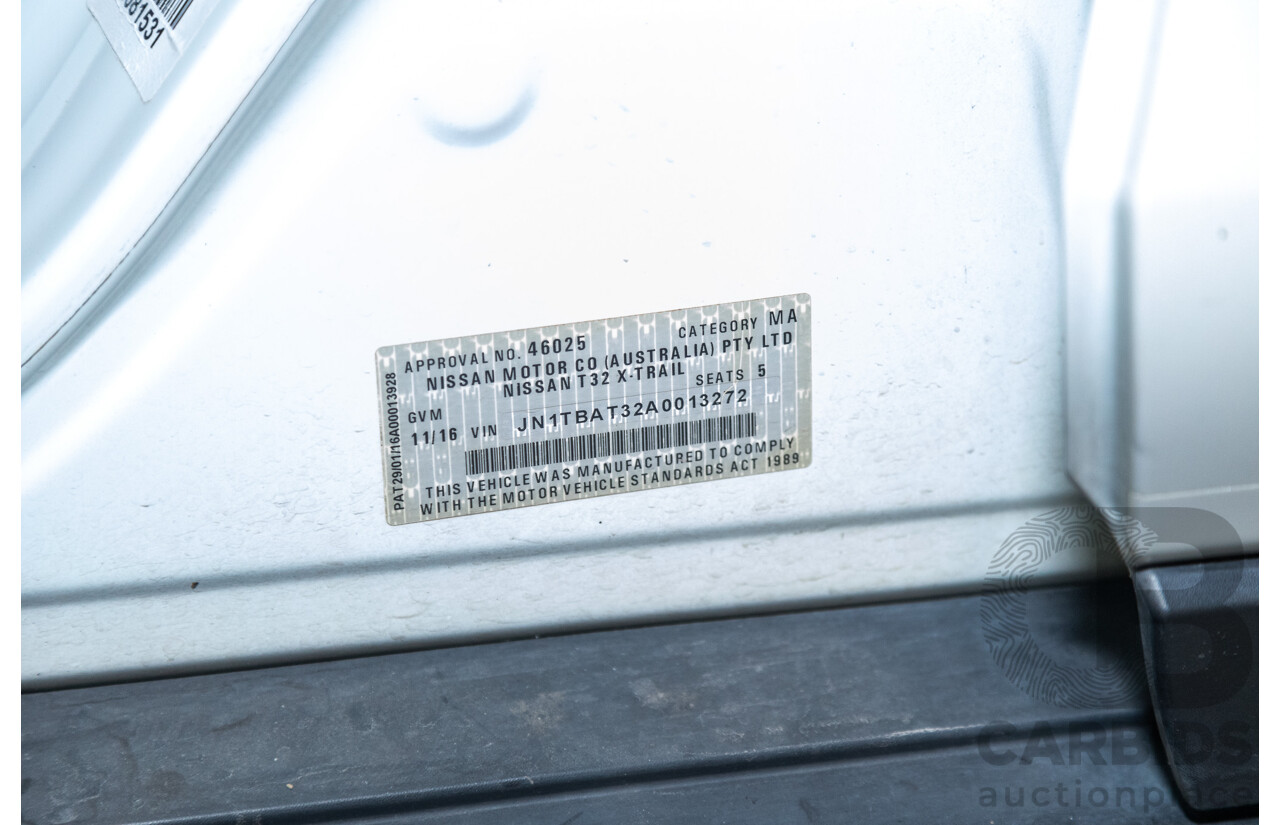 11/2016 Nissan X-Trail ST T32 4d Wagon Ivy Pearl White 2.5L