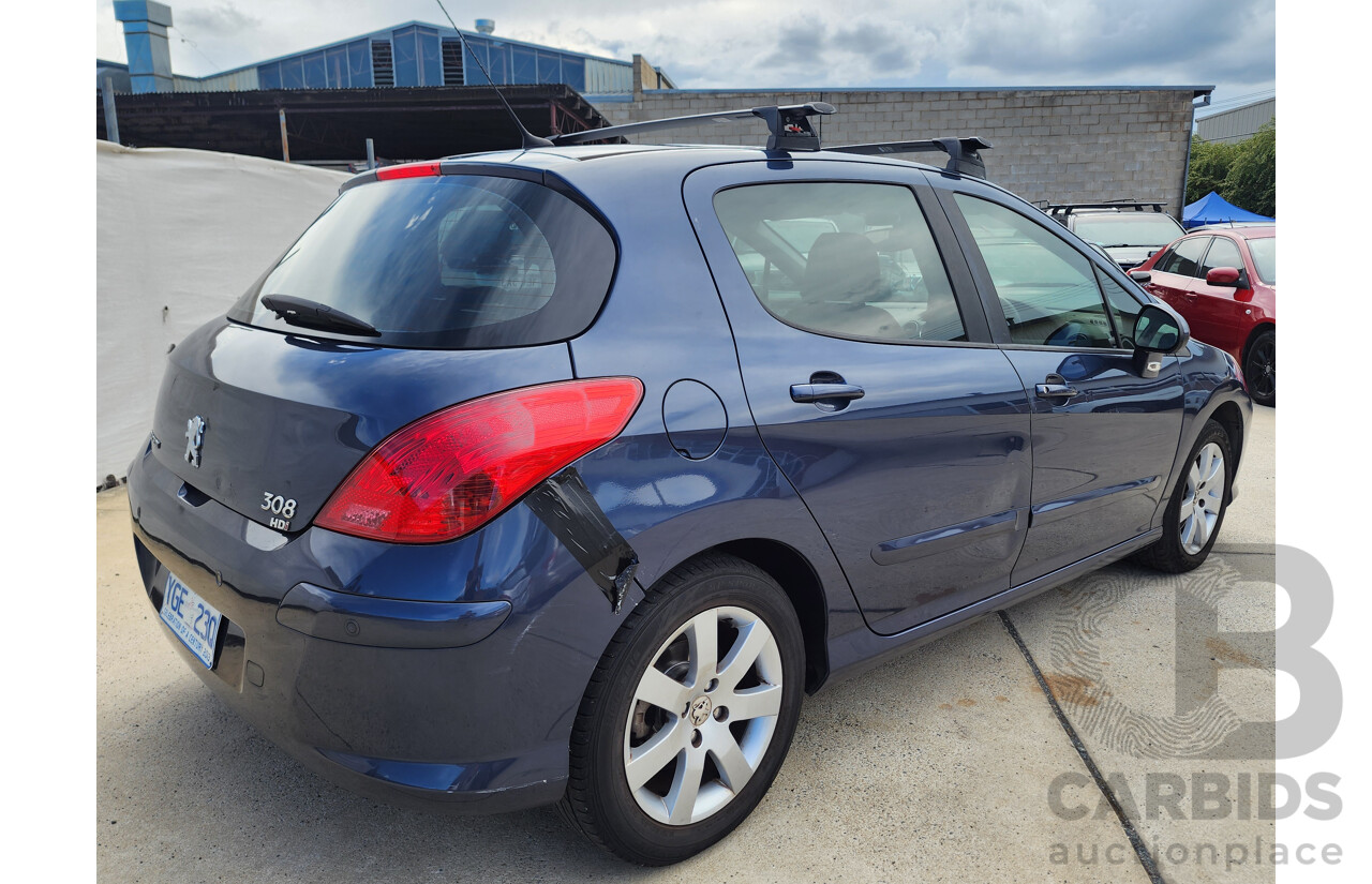 9/2008 Peugeot 308 XSE HDi 5d Hatchback Blue 2.0L