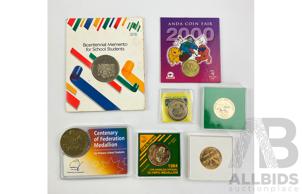 Australian Medallions Including Pharlap, Bicentennial, 1984 Olympics and More