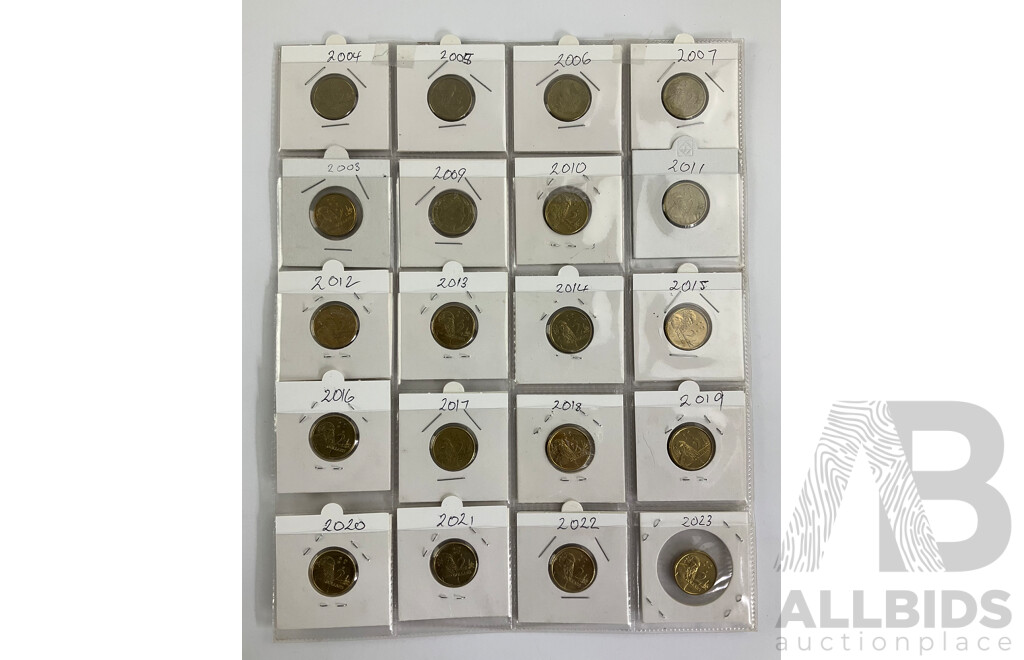 Australian Two Dollar Coins, Consecutive 2004 to 2023