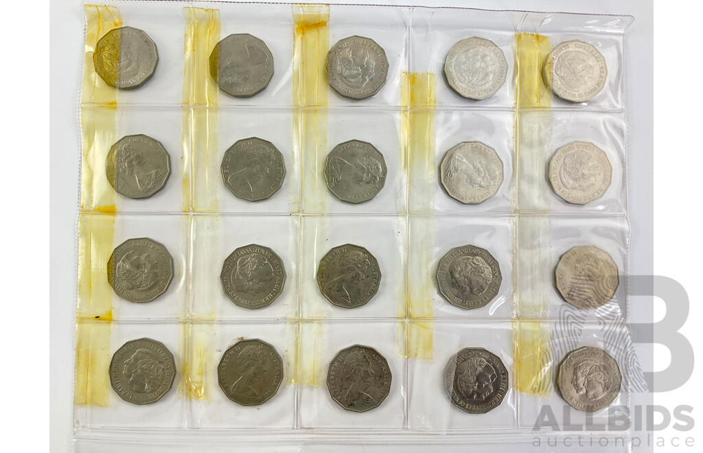Twenty Australian 1981 Commemorative Fifty Cent Coins, Charles and Diana