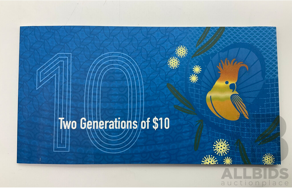Australian 2015 and 2017 Last and First $10 Notes.