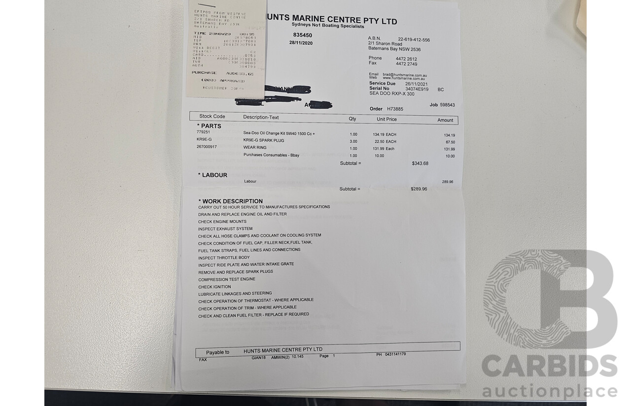 2019 Sea-Doo RXP-X 300 RS with Trailer - Supercharged 300HP