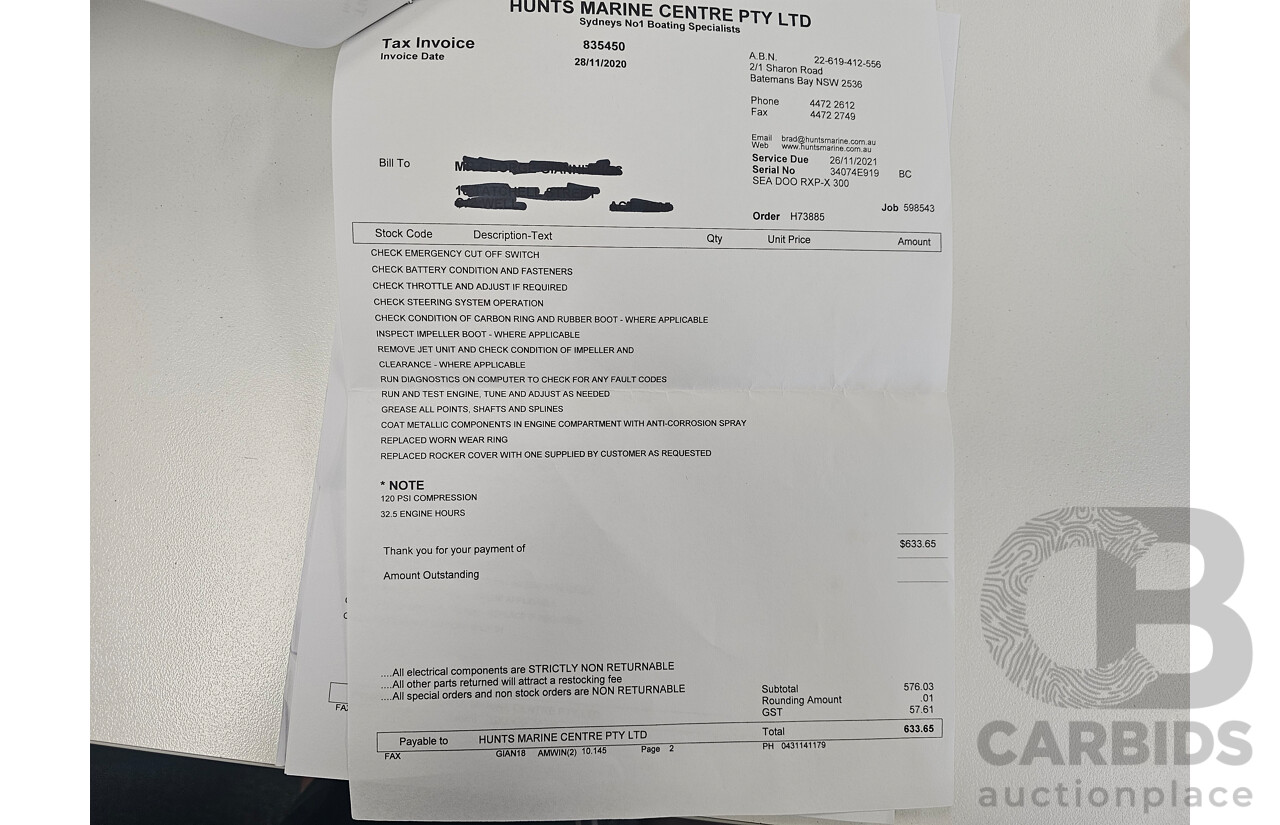 2019 Sea-Doo RXP-X 300 RS with Trailer - Supercharged 300HP