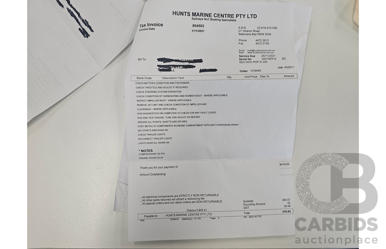 2019 Sea-Doo RXP-X 300 RS with Trailer - Supercharged 300HP