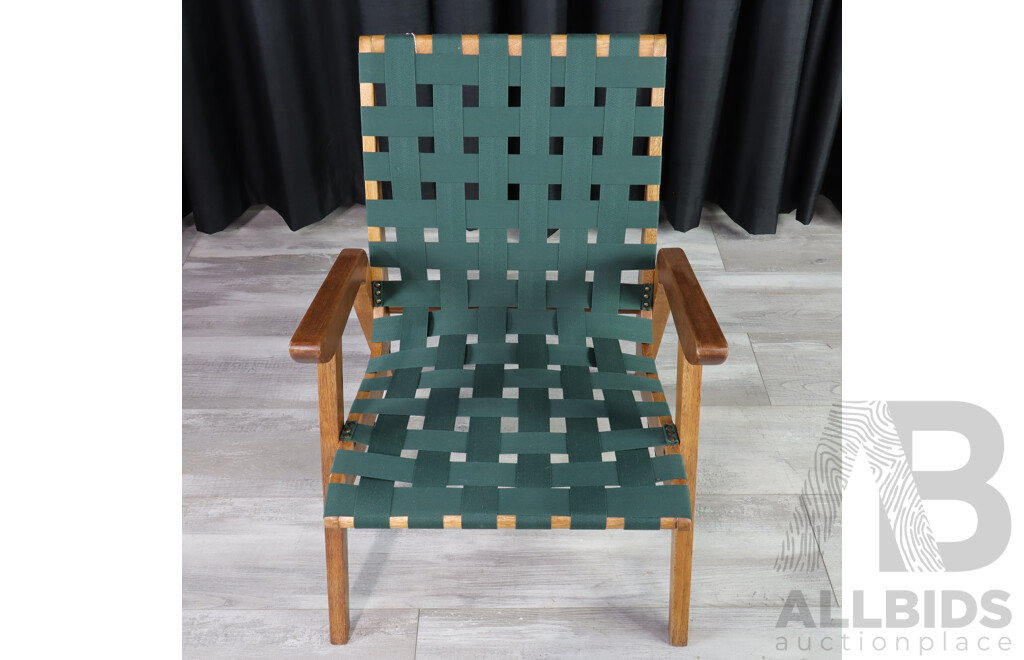 Pair of Oak Framed Lounge Chairs by Karen Ingeborg, Sweden-Craft