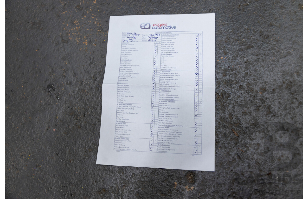 04/2017 Hyundai Tucson ACTIVE (FWD) FWD TL2 MY18 4D Wagon Pure White 2.0L