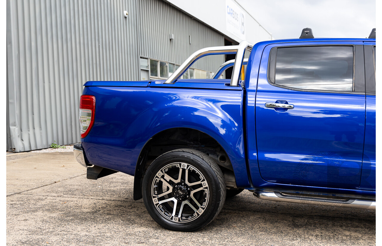 1/2014 Ford Ranger XLT 3.2 Hi-Rider (4x2) PX Crew Cab P/Up Aurora Blue Turbo Diesel 3.2L