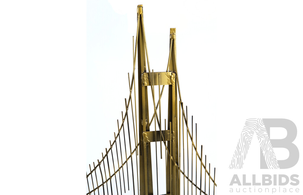 Retro American Brutalist Metal Wall Art Golden Gate Bridge by Curtis Jere Eg Curtis Freiler & Jerry Fels