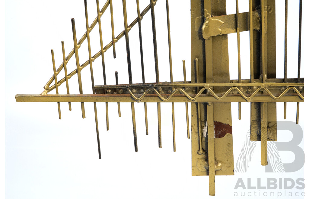 Retro American Brutalist Metal Wall Art Golden Gate Bridge by Curtis Jere Eg Curtis Freiler & Jerry Fels