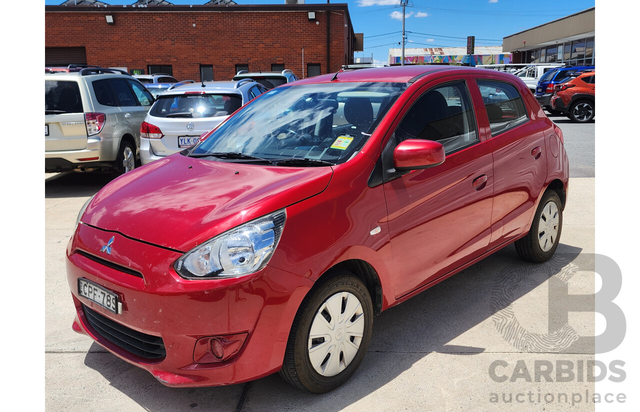 7/2013 Mitsubishi Mirage ES LA 5d Hatchback Red 1.2L