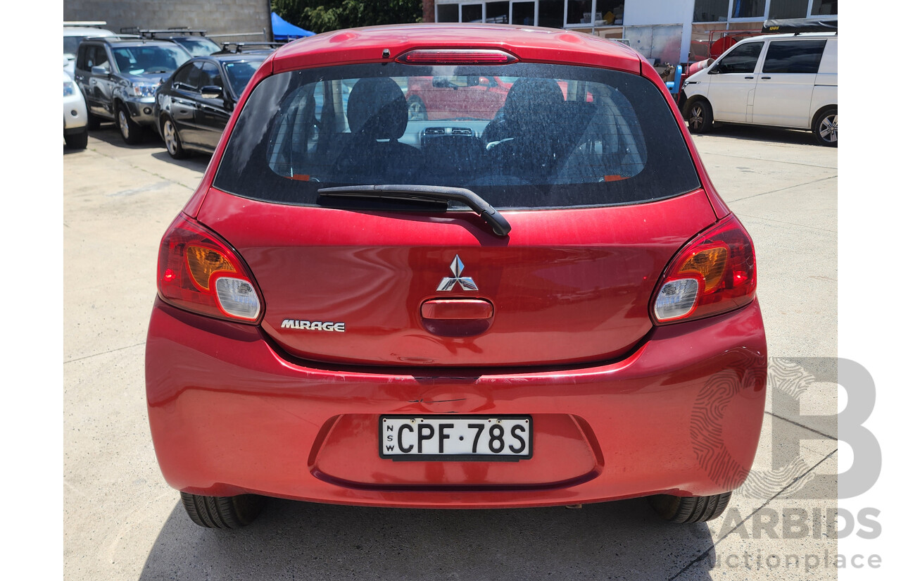 7/2013 Mitsubishi Mirage ES LA 5d Hatchback Red 1.2L