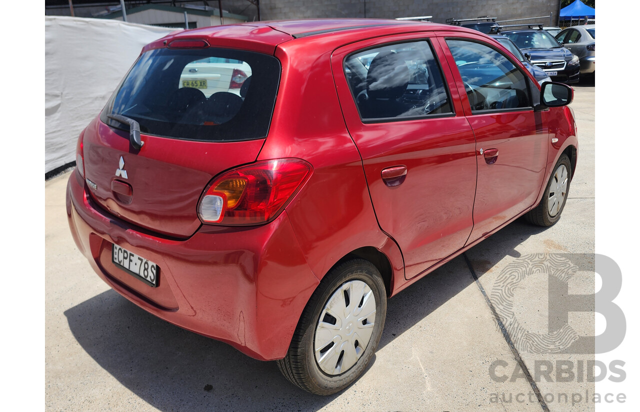 7/2013 Mitsubishi Mirage ES LA 5d Hatchback Red 1.2L