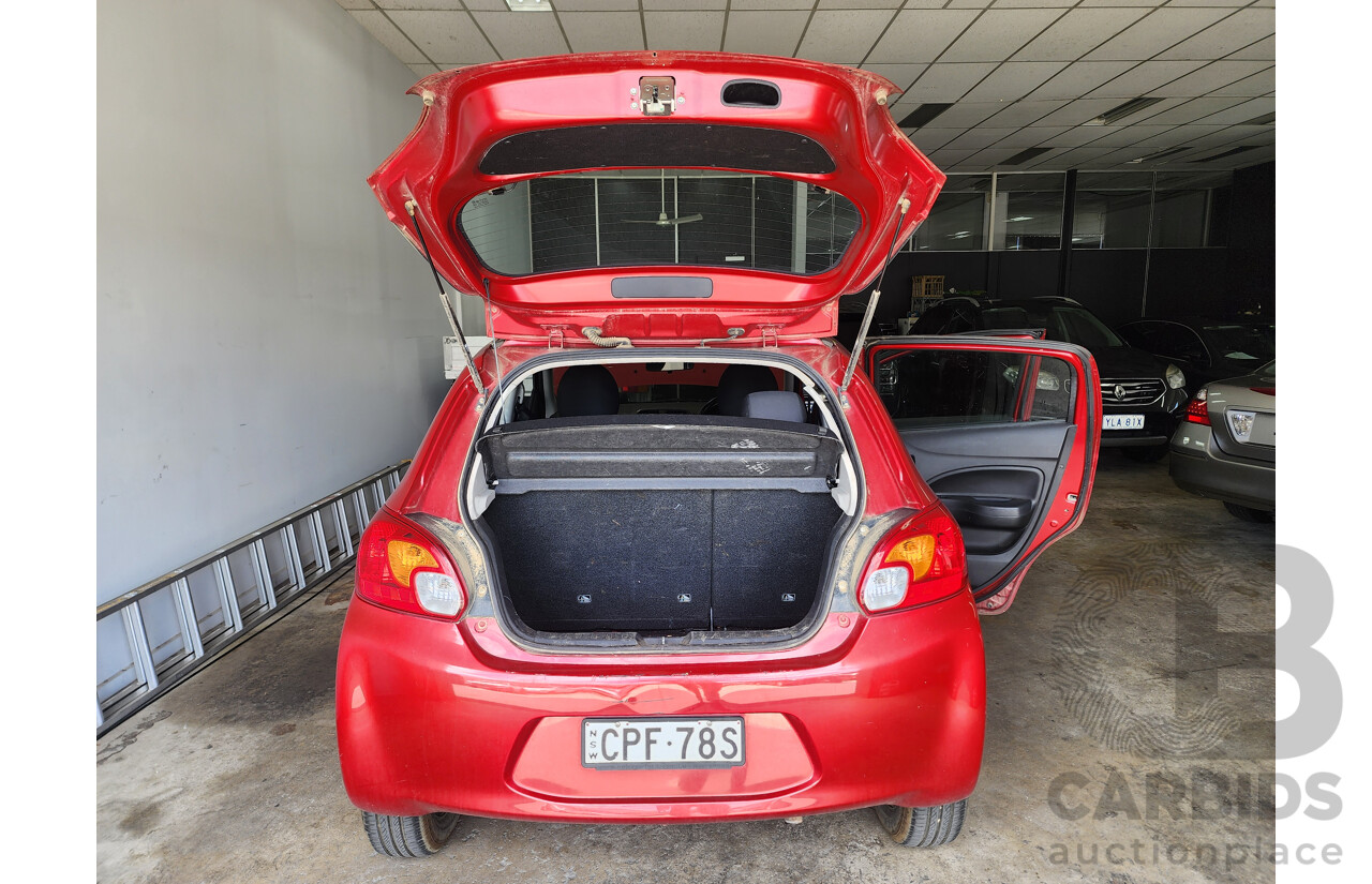 7/2013 Mitsubishi Mirage ES LA 5d Hatchback Red 1.2L