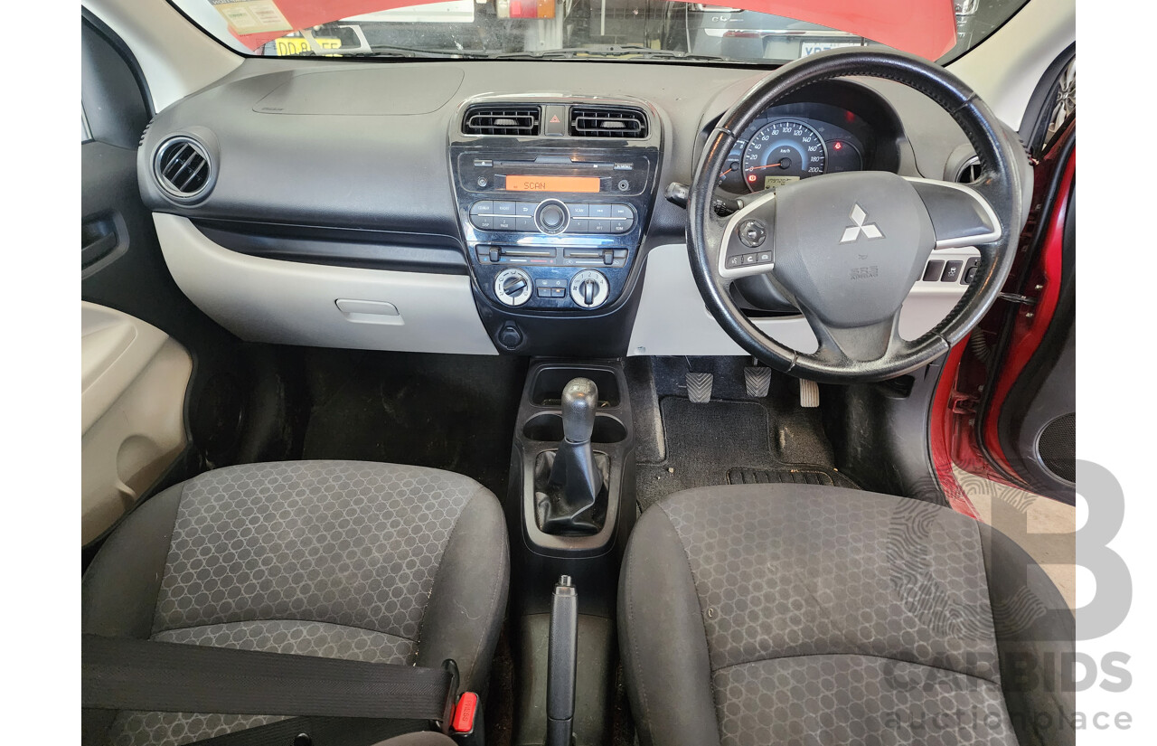 7/2013 Mitsubishi Mirage ES LA 5d Hatchback Red 1.2L