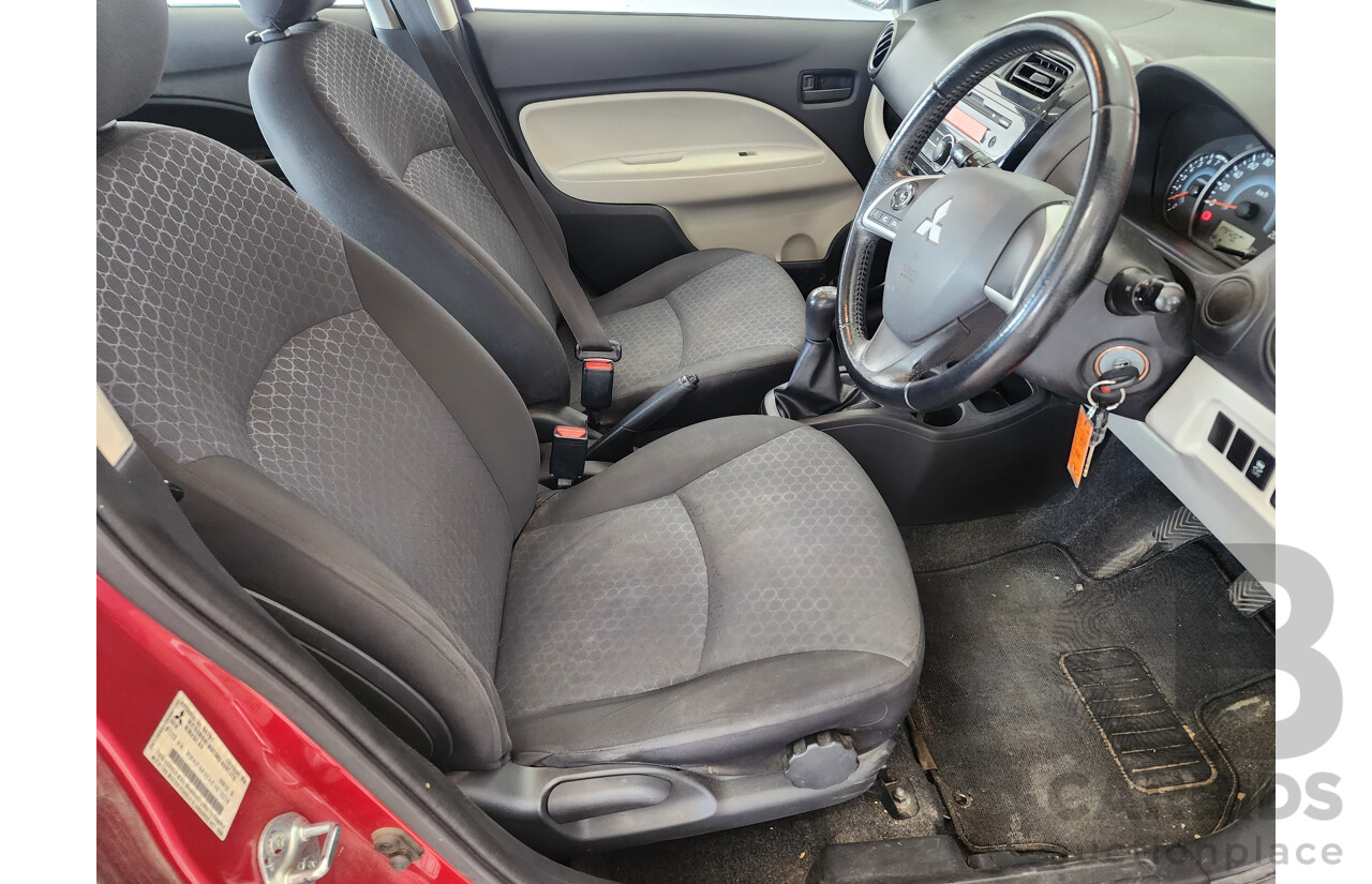 7/2013 Mitsubishi Mirage ES LA 5d Hatchback Red 1.2L