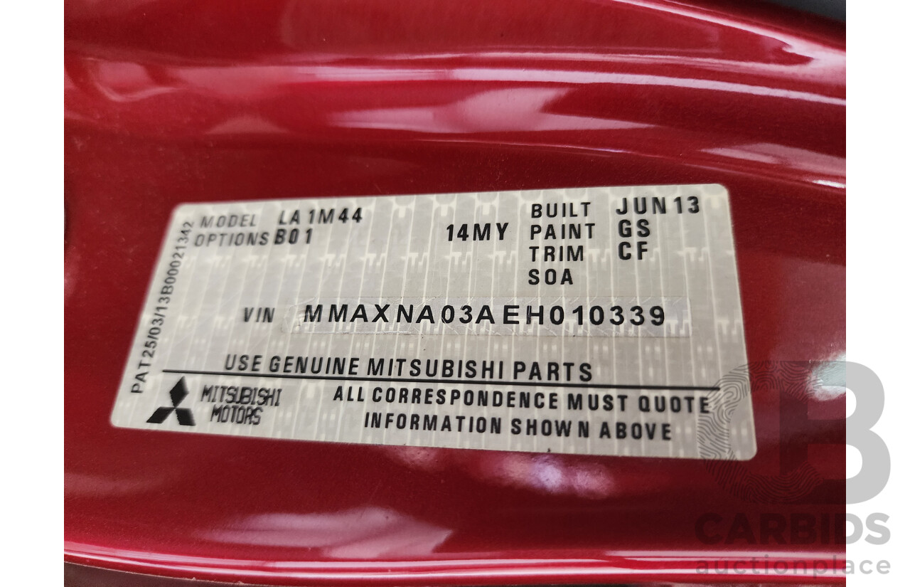 7/2013 Mitsubishi Mirage ES LA 5d Hatchback Red 1.2L
