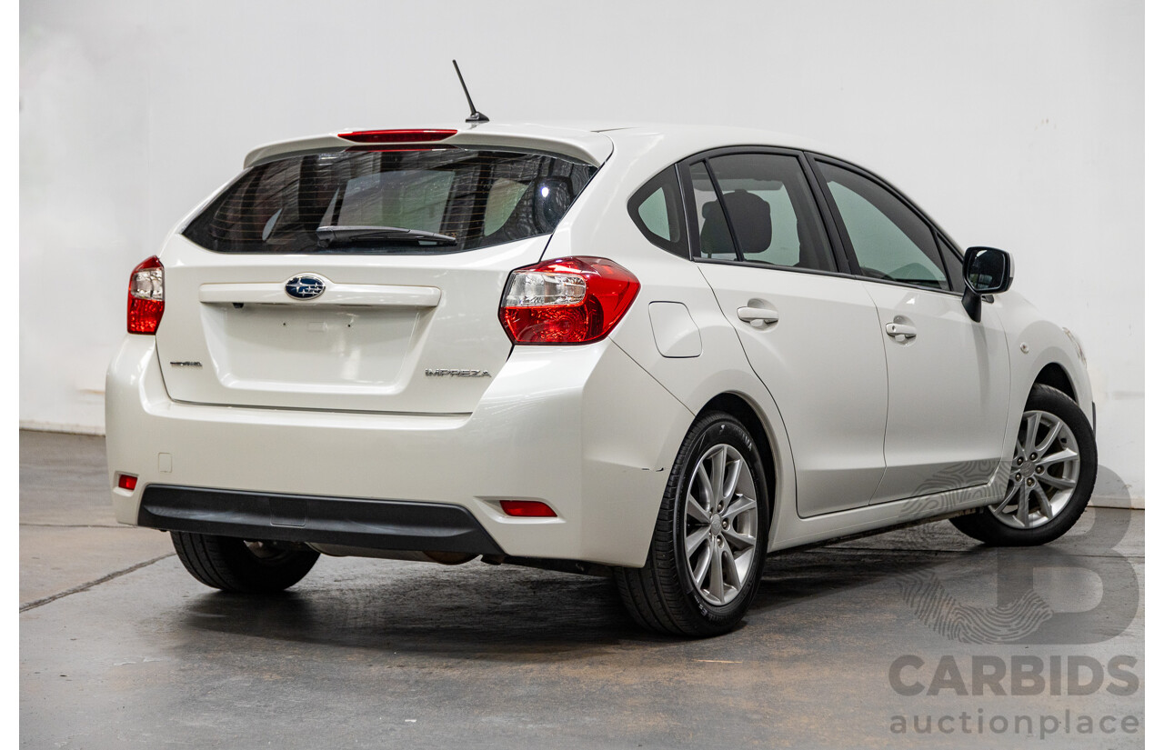 10/2014 Subaru Impreza X Limited Edition (AWD) MY14 5d Hatchback Satin White Pearl 2.0L