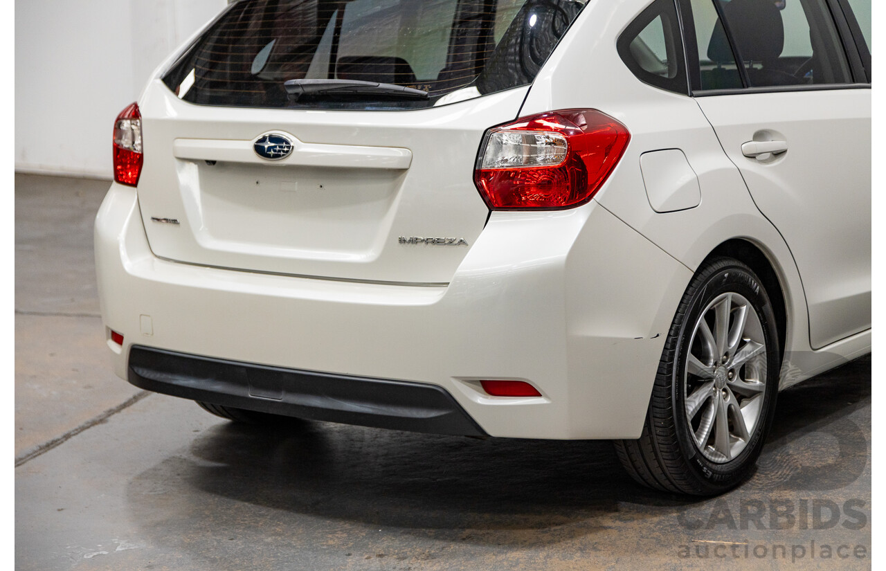 10/2014 Subaru Impreza X Limited Edition (AWD) MY14 5d Hatchback Satin White Pearl 2.0L