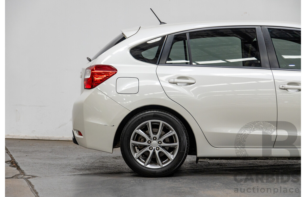 10/2014 Subaru Impreza X Limited Edition (AWD) MY14 5d Hatchback Satin White Pearl 2.0L