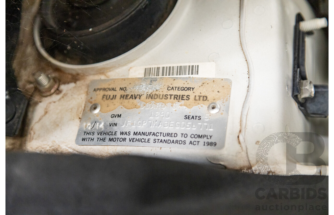 10/2014 Subaru Impreza X Limited Edition (AWD) MY14 5d Hatchback Satin White Pearl 2.0L