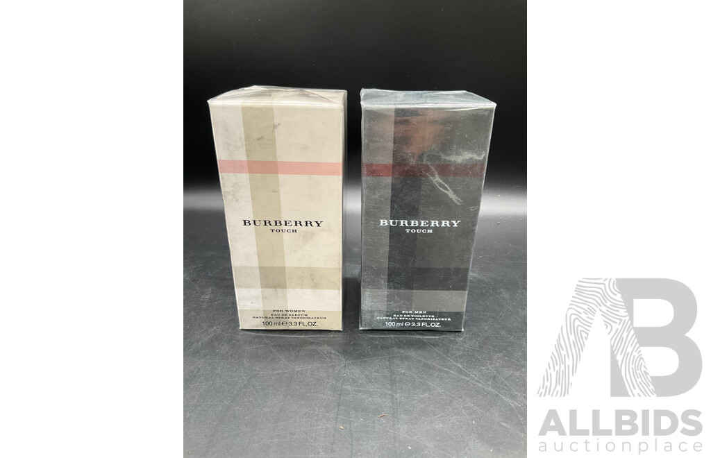BURBERRY Touch 100 Ml EAU De Parfum for Women and for Men - Lot of 2