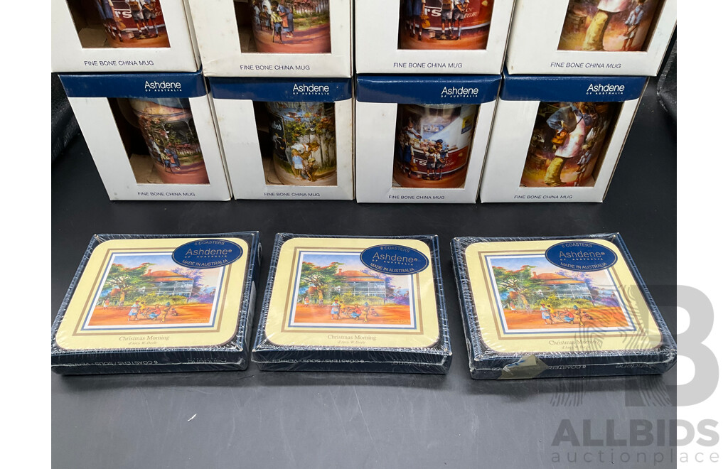 ASHDENE Fine Bone China Mugs and Coasters - Lot of 15