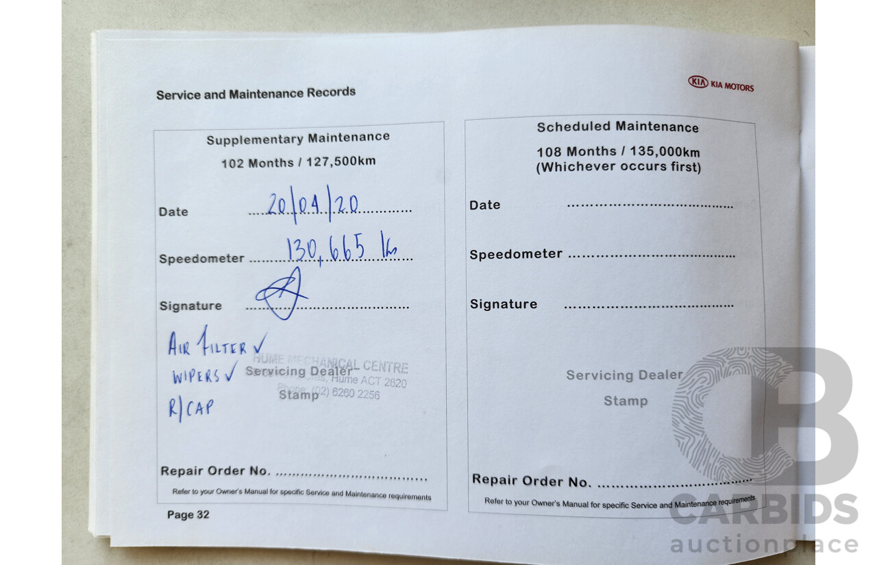 3/2012 Kia Grand Carnival Si VQ MY12 4d Wagon Black 3.5L