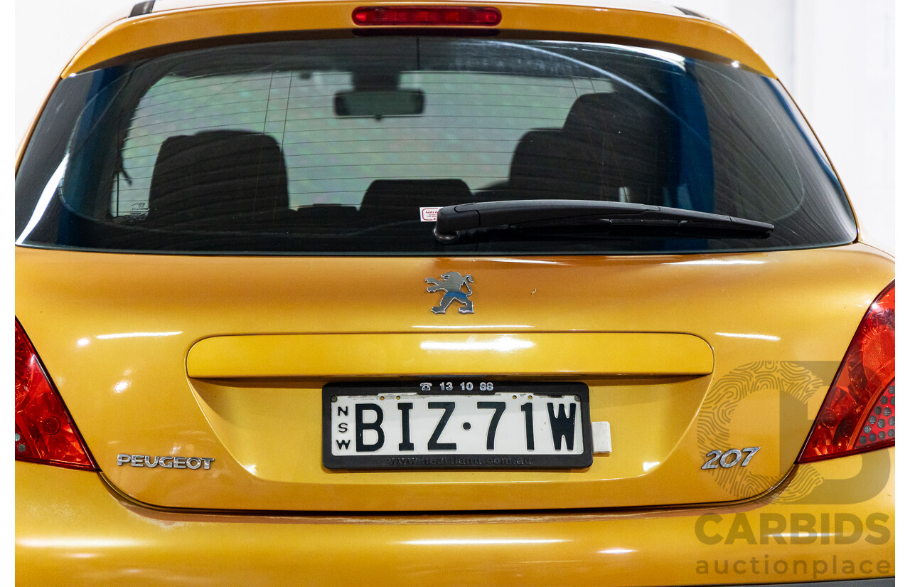 2/2009 Peugeot 207 XT  5d Hatchback Orange Salamanque Metallic 1.6L