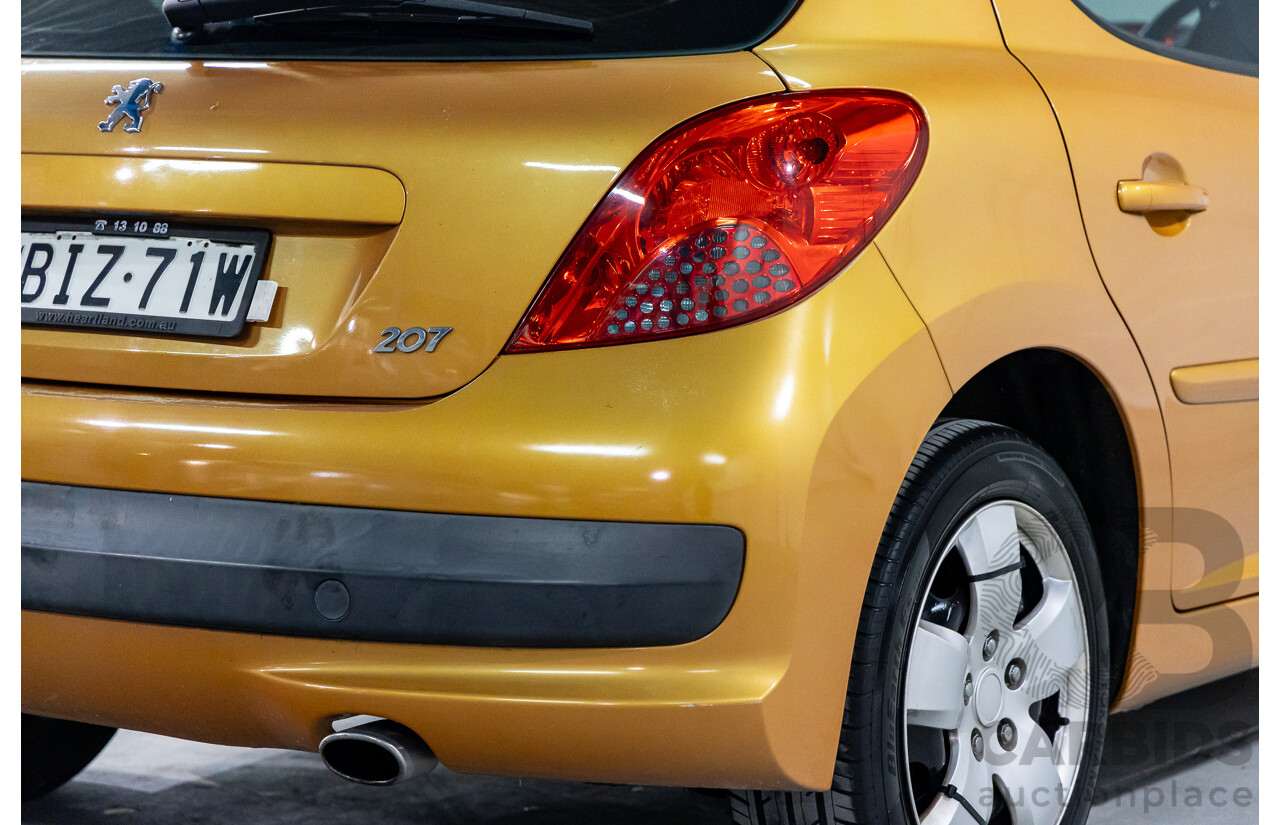 2/2009 Peugeot 207 XT  5d Hatchback Orange Salamanque Metallic 1.6L