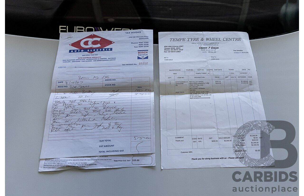 4/1995 BMW M3 E36 2d Coupe Alpine White 3.0L