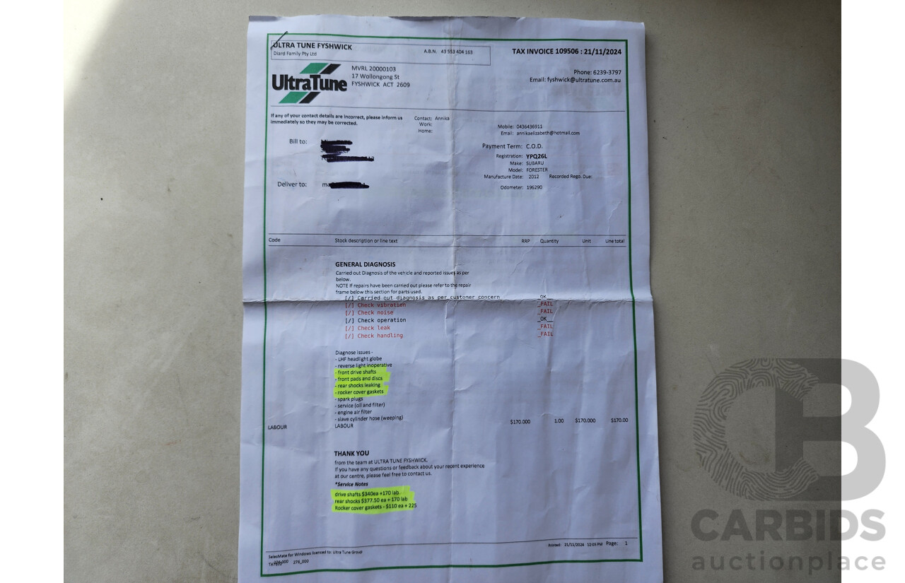 8/2011 Subaru Forester X MY11 4d Wagon White 2.5L