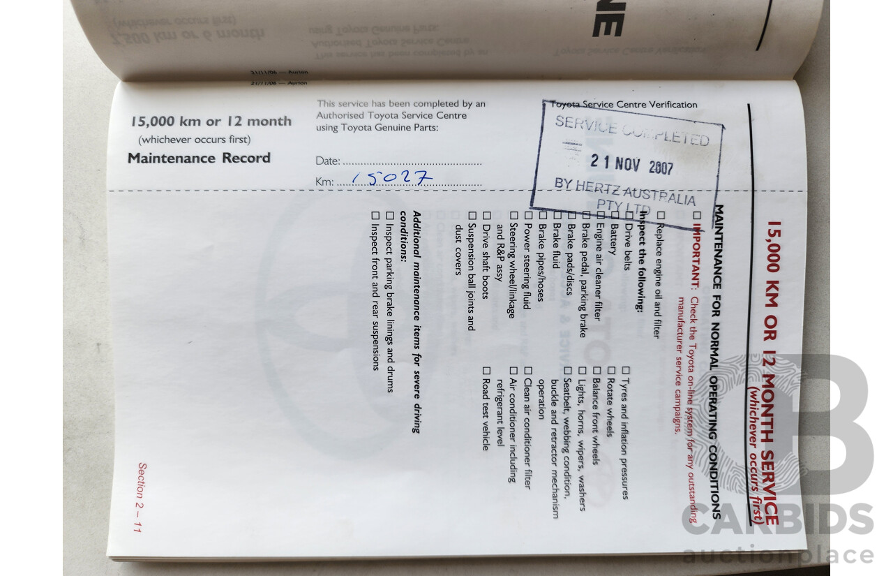 5/2007 Toyota Aurion AT-X GSV40R 4d Sedan Gold 3.5L