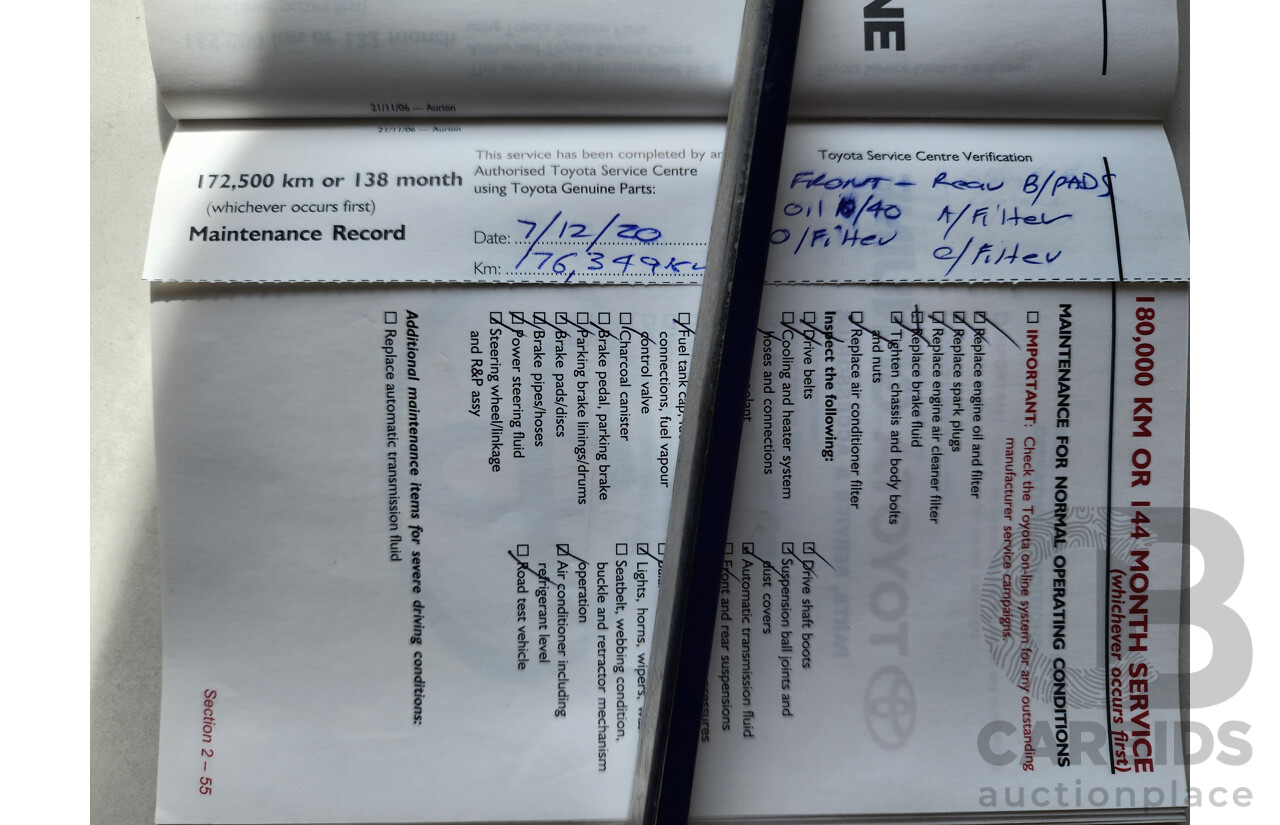 5/2007 Toyota Aurion AT-X GSV40R 4d Sedan Gold 3.5L