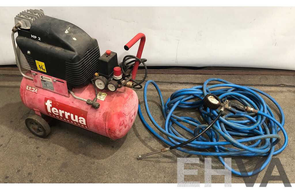 Ferrua Electric Air Compressor with Air Line and Tyre Inflating Attachment