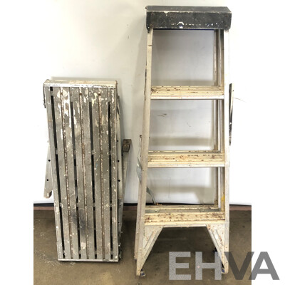 1.21 Meter Aluminium A-Frame Ladder and 90cm Wide Aluminium Trestle