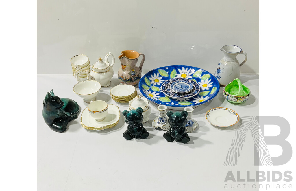 Collection Porcelian and Ceramic Decorator Pieces Including Hand Painted Italian Charger and More
