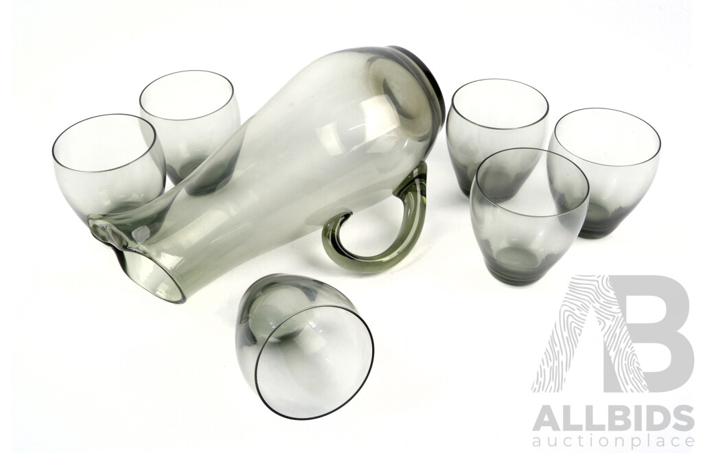 Funky Retro Smokey Glass Pitcher - Lot 1582572 | ALLBIDS