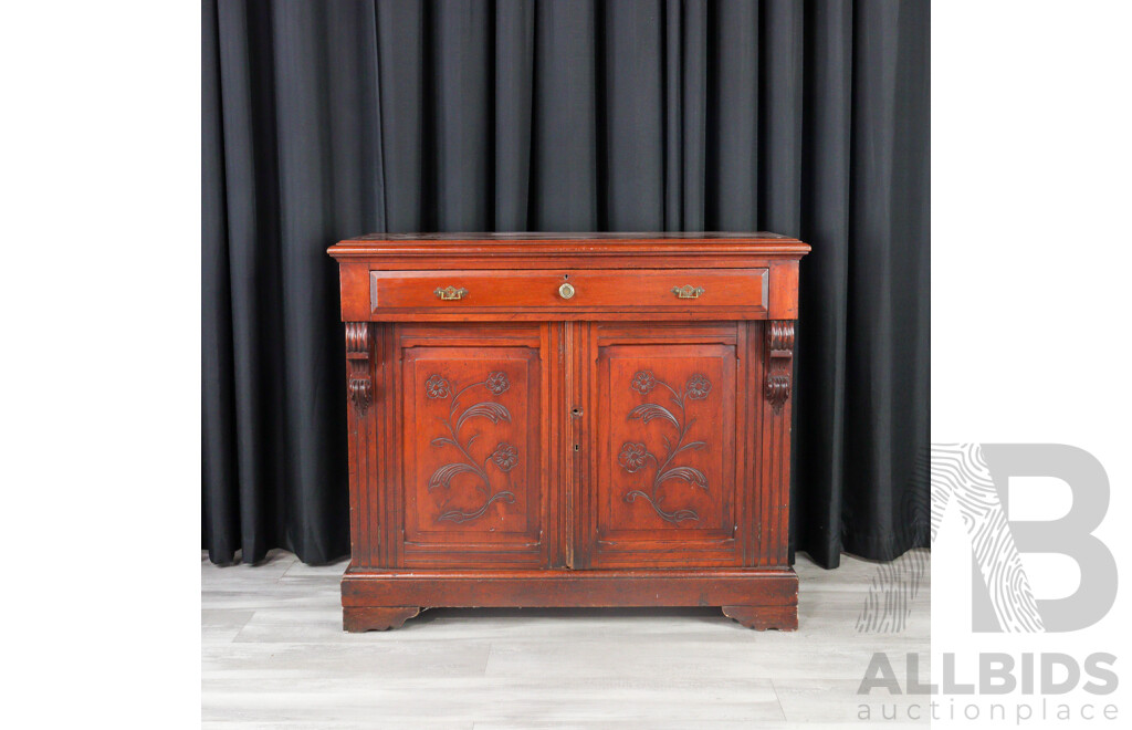 Edwardian Mahogany Two Drawer Credenza