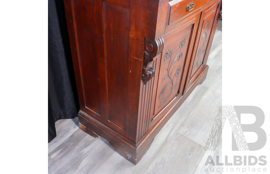 Edwardian Mahogany Two Drawer Credenza