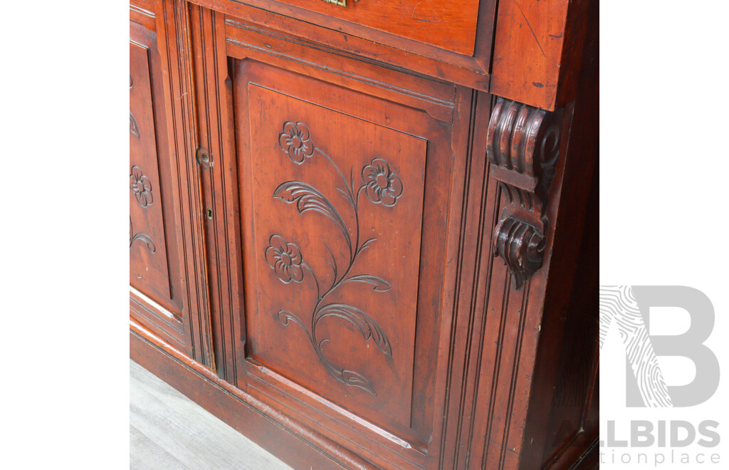 Edwardian Mahogany Two Drawer Credenza
