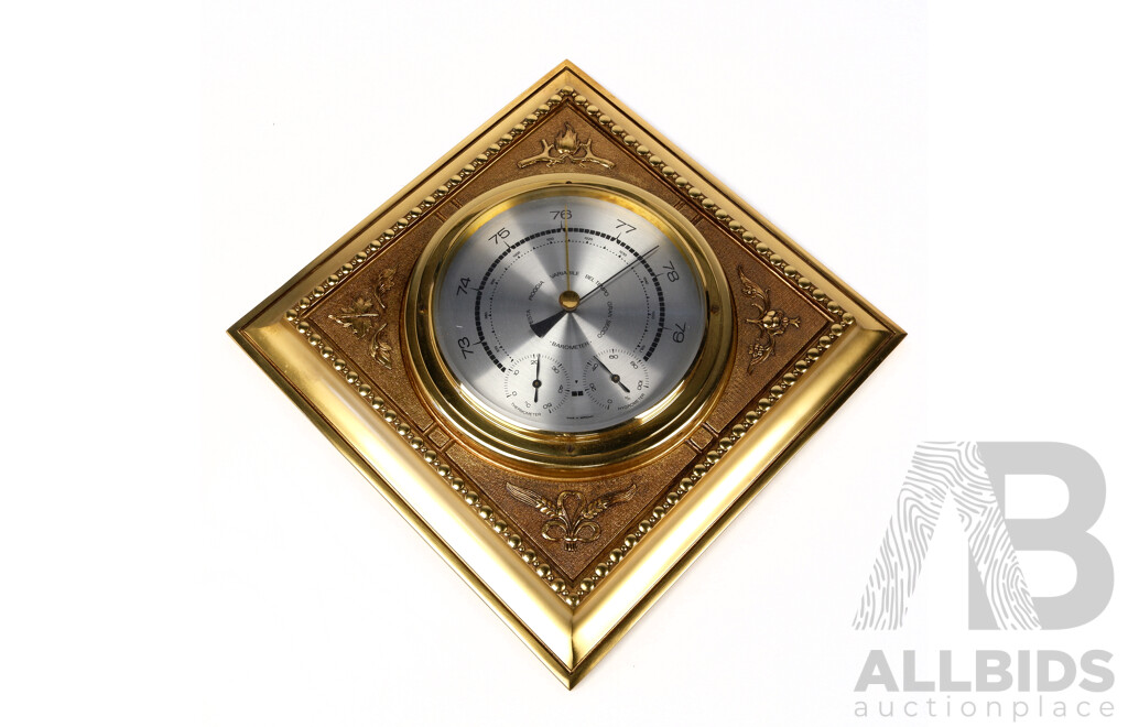 Vintage Hanging German Barometer in Ornate Italian Cast Frame